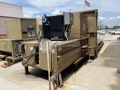 USED JV MANUFACTURING/CRAM-A-LOT CC-02 STATIONARY COMPACTOR WITH 50 YARD RECIEVER