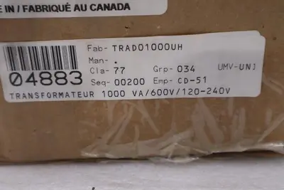 TRANSFAB TMS DO 1000UH/ DO1000UH CONTROL TRANSFORMER - STOCK SGF129