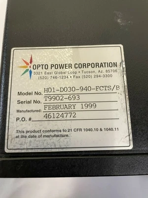 USED OPTO POWER CORP OPC-H005-805-FCTS/B