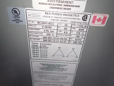 Used REX BC30H1B/Z3 Transformers Ohio US | HGR 24 #895316