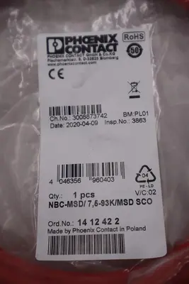 PHOENIX CONTACT NBC-MSD/7,5-93K/R4AC SCO / NBCMSD10093KR4ACSCO L-143A
