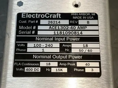 Used ELECTROCRAFT ACE130240 AMP AC Drive Power Modules Ohio US | HGR 24 #1305222