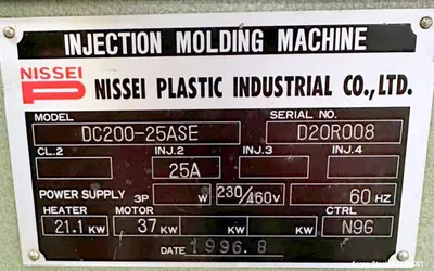 Used NISSEI DC200-25ASE Injection Molding Machines Illinois US | Aaron Equipment #1338009