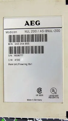 AEG Modicon NUL 200 / AS-BNUL-200 Blank Unit 042 244 865 Used