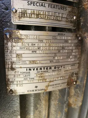 200 hp, 230/460 volts, 1785 rpm, 447TPA, 3ph, Electric Motor