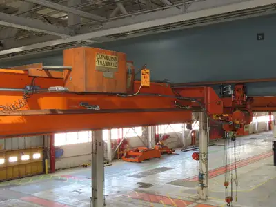 Cleveland Tramrail P&H 2 Ton Single Girder Underhung Bridge Crane 45' 10" Span