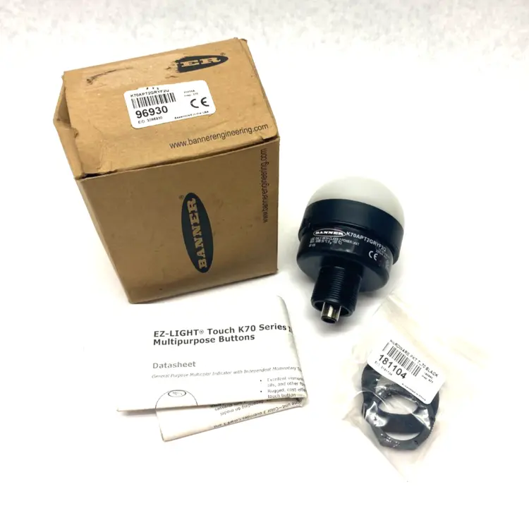 Used BANNER ENGINEERING CORE SER. EZ-LIGHT MULTIPURPOSE 3-INPUT COLOR TOUCH SENSOR Sensors | Maverick Industrial Sales #1112546