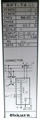 USED OHKURA RPT-74-AA POWER TRANSDUCER RPT74AA