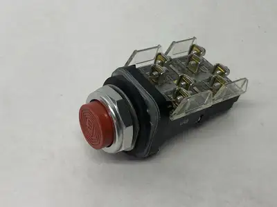USED ALLEN-BRADLEY SER. T MOMENTARY PUSHBUTTON RED W/ 2X 800T-XA CONTACT BLOCK