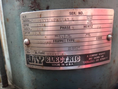 Marathon 10 HP 1800 Vertical Motor