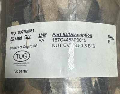 NEW TOG Manufacturing 187C4483P0015