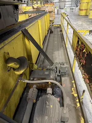 30/5 TON X 60' SPAN SHAWBOX OVERHEAD BRIDGE CRANE. STOCK # 1006525