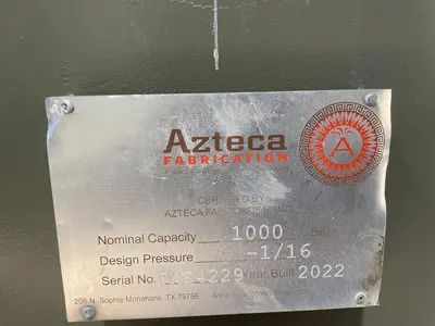 USED 2022 AZTECA FABRICATION 1000BBL VERTICAL TANK