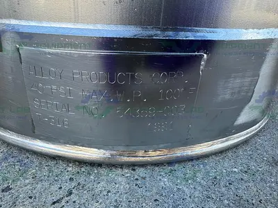 USED ALLOY PRODUCTS 10 LITER STAINLESS STEEL PROCESS / PRESSURE VESSEL 40 PSI