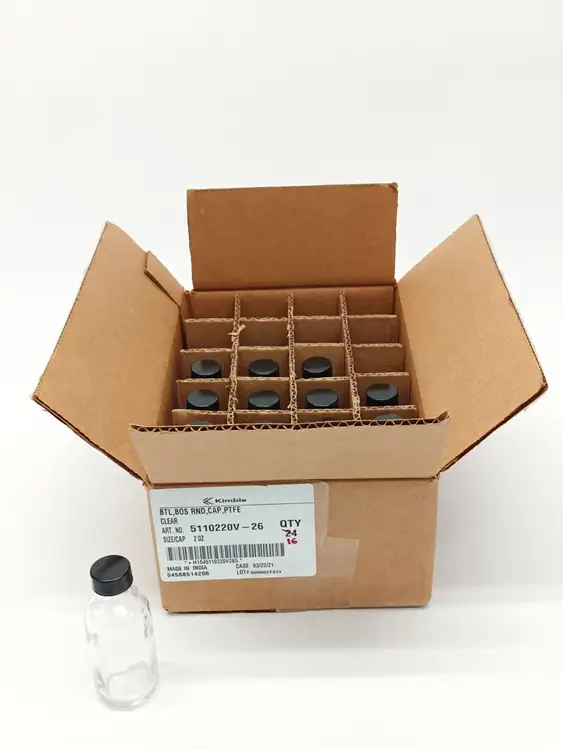 Used KIMBLE NARROW MOUTH CLEAR GLASS BOTTLES 2 OZ PKG OF 16 Bottles Michigan US | Maverick Industrial Sales #1122756