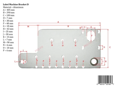 USED PRO-FILL INC LABEL MACHINE BRACKET F