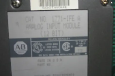 MANUFACTURER REFURBISHED ALLEN BRADLEY 1771-IFE SER. A INPUT MODULE1771IFE