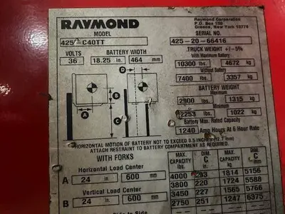 Used 2020 RAYMOND 425C40TT Misc Forklifts Illinois US | Somerset Equipment Sales #1542924