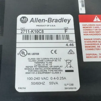 ALLEN BRADLEY 2711-K10C8 PANELVIEW 1000 SER. F 2711K10C8 UNUSED SURPLUS