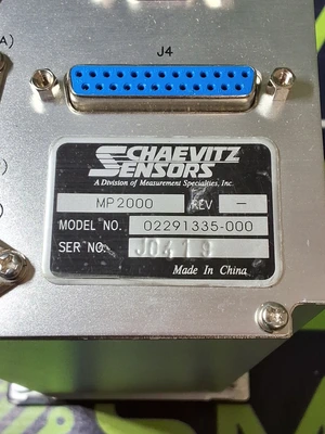 SCHAEVITZ SENSORS MP2000 LINEAR DIFFERENTIAL CONTROLLER 02291335-000