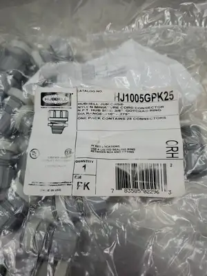 HUBBELL HJ1005GPK25 Qty:25 Nylon 3/8" GOTCHA Ring Connector. 5D-18