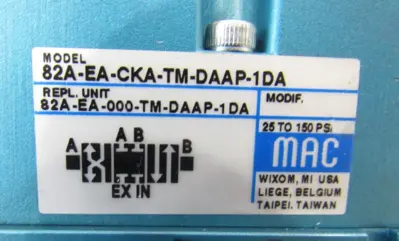 NEW MAC VALVES 82A-EA-CKA-TM-DAAP-1DA SOLENOID VALVE 82AEACKATMDAAP1DA