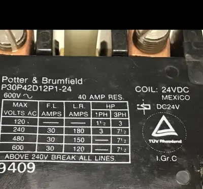 Used POTTER & BRUMFIELD P30P42D12P1-24 PLC Contactors Michigan US | Ideal Machinery #1308735