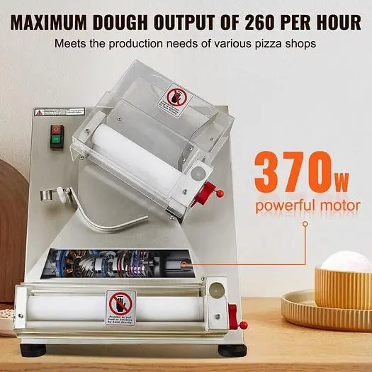 Pizza Dough Roller Sheeter, 3-12 Inch Automatic Commercial Pizza Press