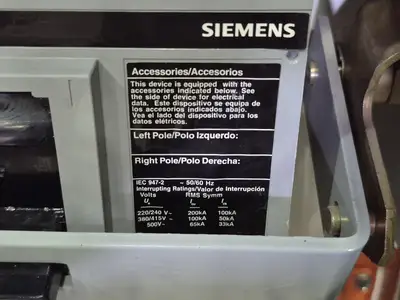 Used SIEMENS HHJD63F400 Switchgears British Columbia CA | Lenmark #239446