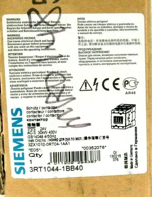NEW SIEMENS 3RT1044-1BB40 CONTACTOR 3RT10441BB40
