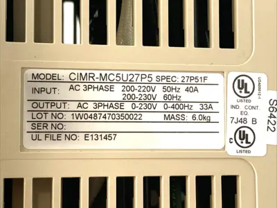 Used Yaskawa Varispeed 626MC5 Adaptive Vector Control Variable Speed Drives Michigan US | Maverick Industrial Sales #1393066