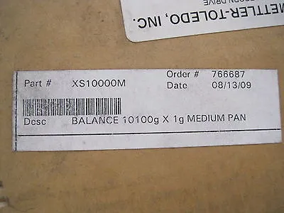 NEW METTLER TOLEDO XS10000M PRECISION SCALE EXCELLENC XS
