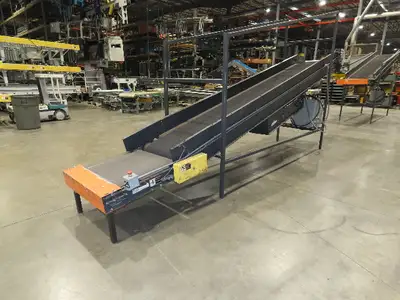 Alvey 28"x 17' Slider Bed 24" Belt Incline Conveyor Variable Speed Drive 460V