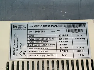 Used PRIMA ELECTRO VFD3CPB71050030 Servo Drives Ohio US | HGR 24 #1280632
