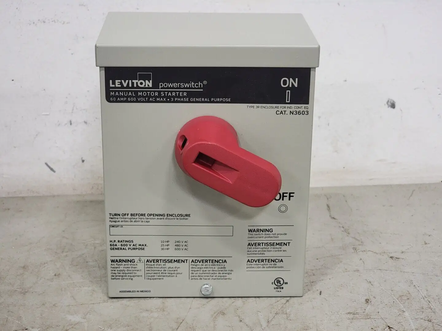 New | in-Stock LEVITON N3603 Switchgears British Columbia CA | Lenmark #240935