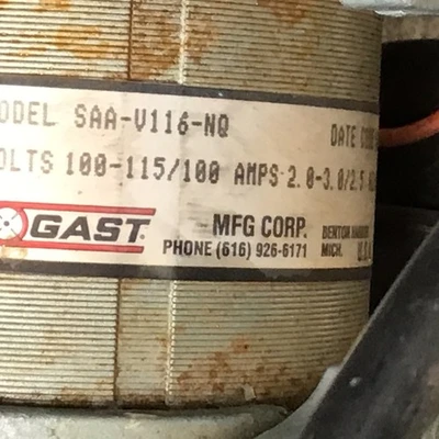 Used Gast SAA-V116-NQ Valves/Fittings California US | Davliegogo LLC #1723576