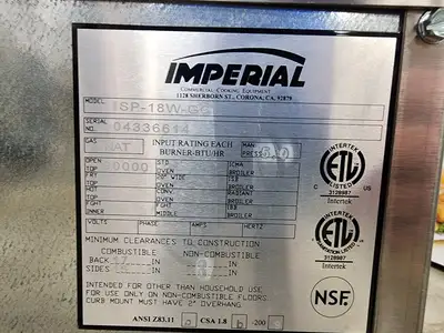 New | in-Stock Imperial New Imperial ISP-18-W 18" Gas Wok Range w/Wok & w/Stock Pot Grate Commercial Ranges Illinois US | Falcon Restaurant Supply #1376487
