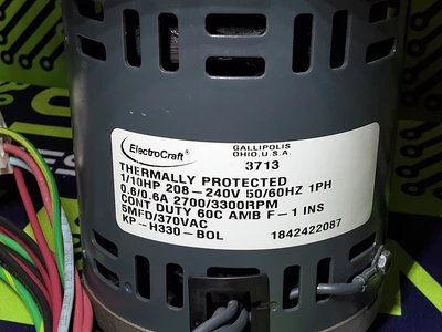 ELECTROCRAFT KP-H330-BOL REFLOW OVEN BLOWER MOTOR - 1842422087 - BRAND NEW