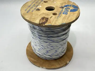 NEW AMERICAN WIRE MTW AND UL LEAD WIRE WHITE/BLUE 600/1000V 500FT SPOOL