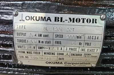 OKUMA BL-120E-20T Servo Motors | Great American Equipment Company (5)