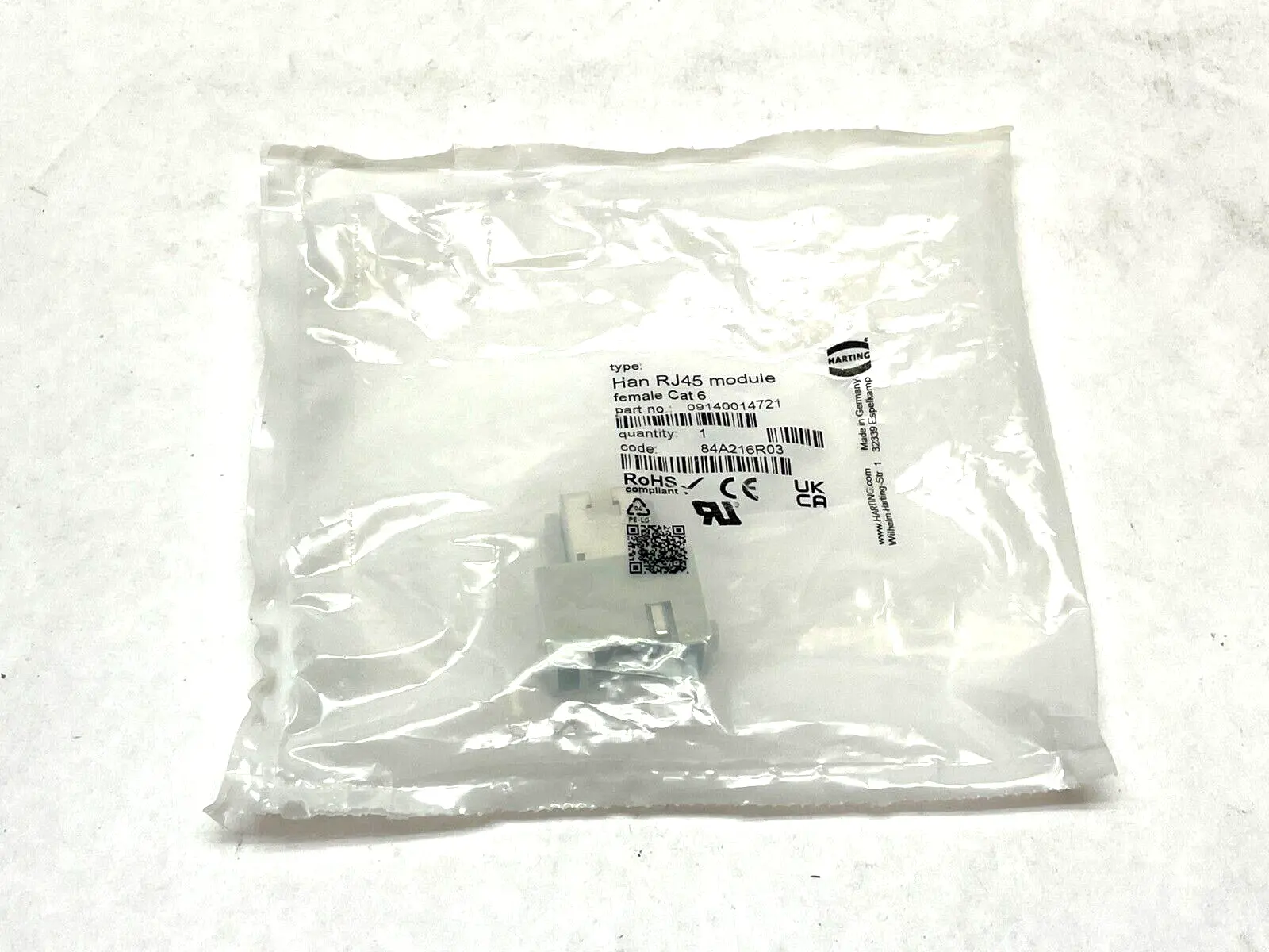 09 14 001 4721 | Harting  Han RJ45 Module Female Gender Changer - New