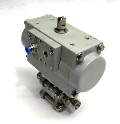 USED FESTO QUARTER TURN ACTUATOR 8047645 W/ 1686632 BALL VALVE