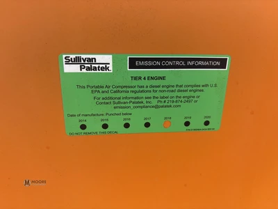 Used 2019 SULLIVAN PALATEK D1600PHCU4 Air Compressors, Portable Tennessee US | Moore Equipment #1517331
