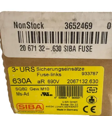NEW SIBA SQB2 FUSE LINK 690V 630A 4 COUNT