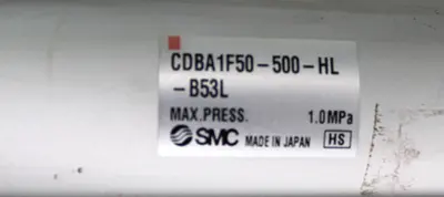 SMC CDBA1F50-500-HL-B53L Tie Rod Cylinder 50mm Bore 500mm Stroke