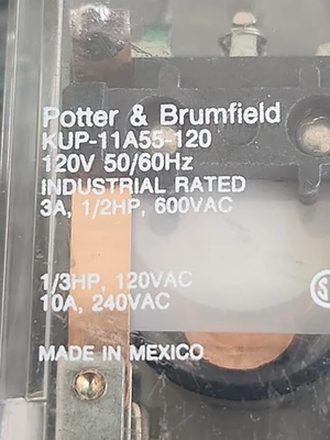 USED potter & brumfield KUP-11A55-120