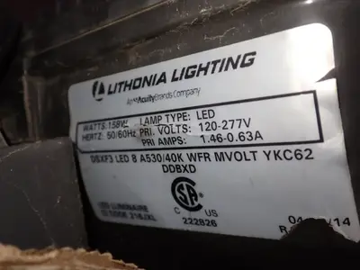 Used LITHONIA LIGHTING DSXF3 LED 6 P1 50K 70CRI FL Light Source Equipment Ohio US | HGR 24 #942608
