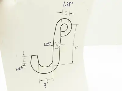 Peerless FSA125S Foundry Sorting Lifting Hook 5500lbs 1-1/4" Short Alloy Steel