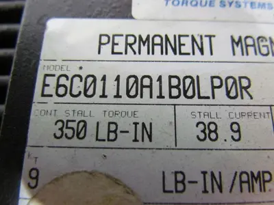 Cleveland Machine E6C0110A1B0LP0R Vintage Brushless Permanet Magnet Servo Motor