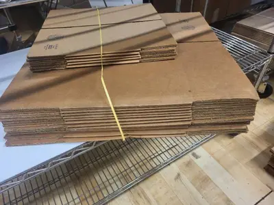 Collection of ULINE Corrugated Shipping Boxes 8x8x8 and 12x12x12
